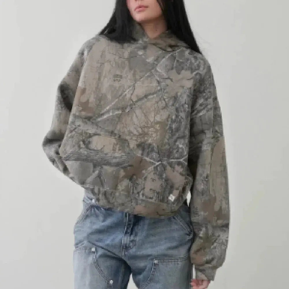 camouflage printed hooded pullover long sleeve sweater my shop saver