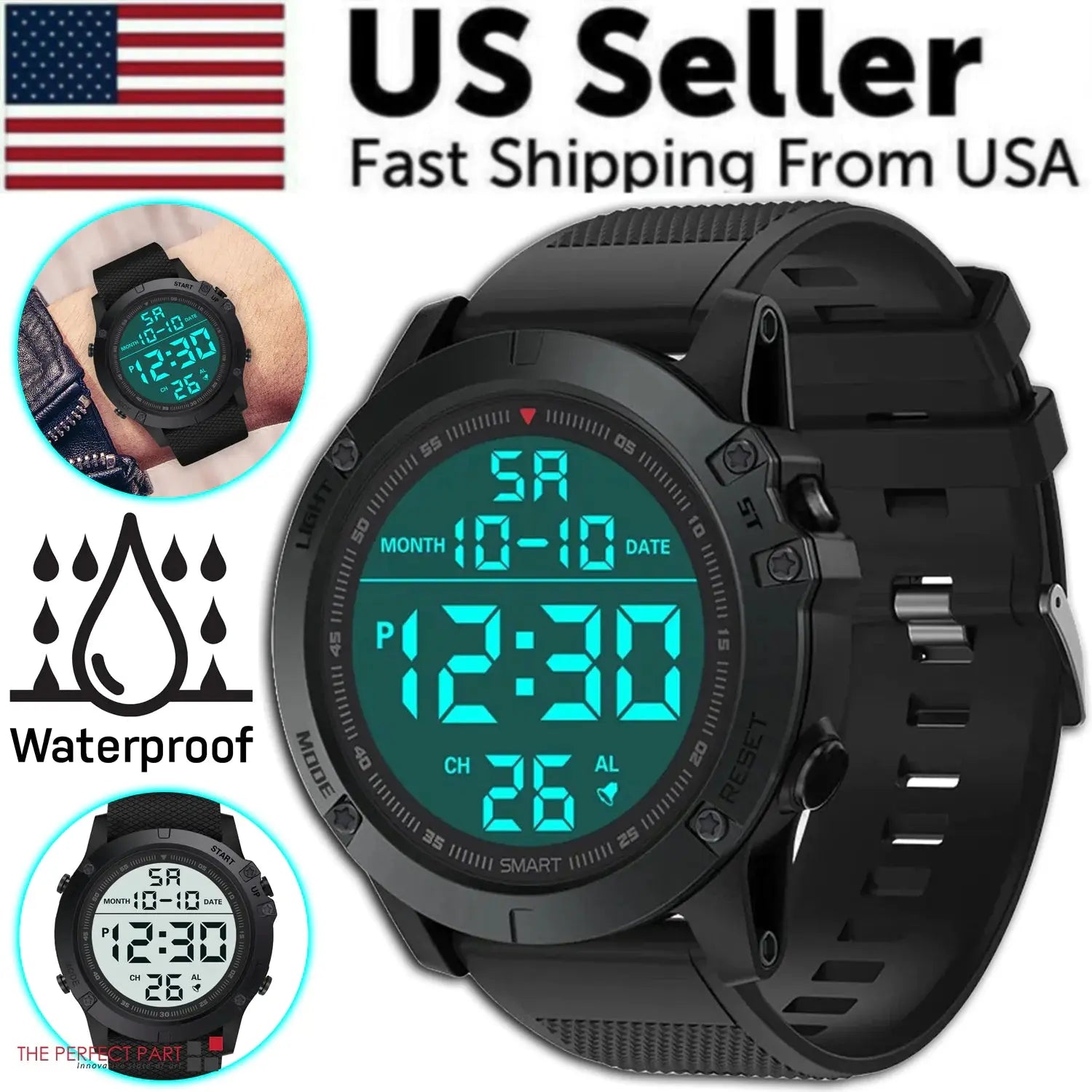 Waterproof Digital Sports Watch Military Tactical LED Backlight Wristwatch Men My Shop Saver