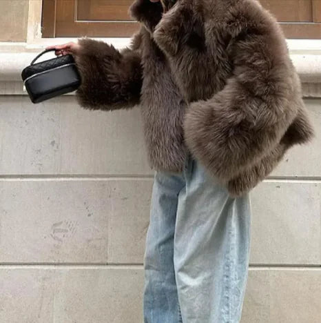 chic plush fur coat