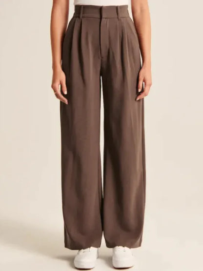 High Waist Straight Trousers