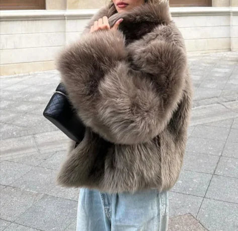 chic plush fur coat