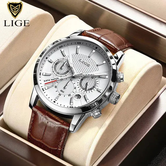 lige luxury leather casual quartz watch my shop saver