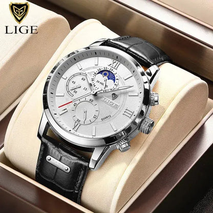 LIGE Luxury Leather Casual Quartz Watch My Shop Saver