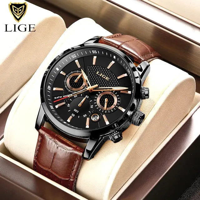 lige luxury leather casual quartz watch my shop saver