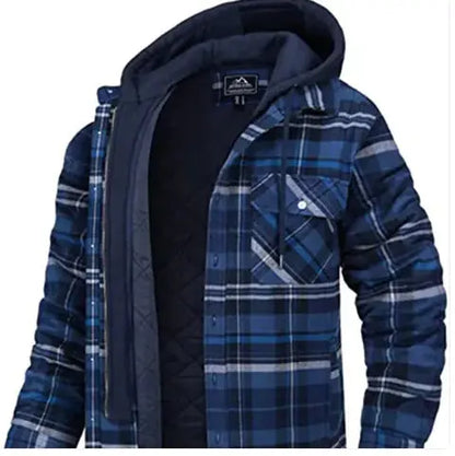 Men's Thick Padded Plaid Jacket My Shop Saver