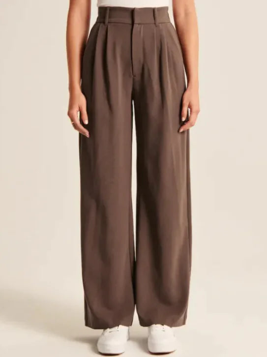 high waist straight trousers