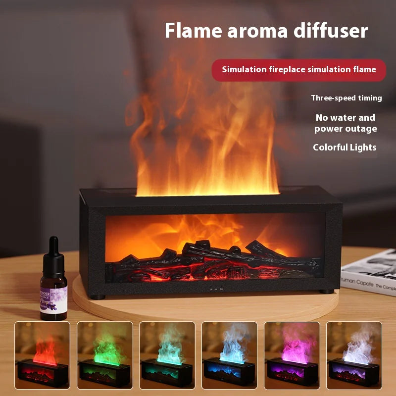 fireplace flame humidifier with remote & aromatherapy