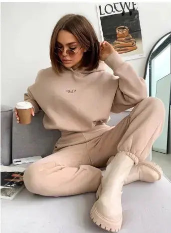 women's knitted fleece casual two-piece set my shop saver