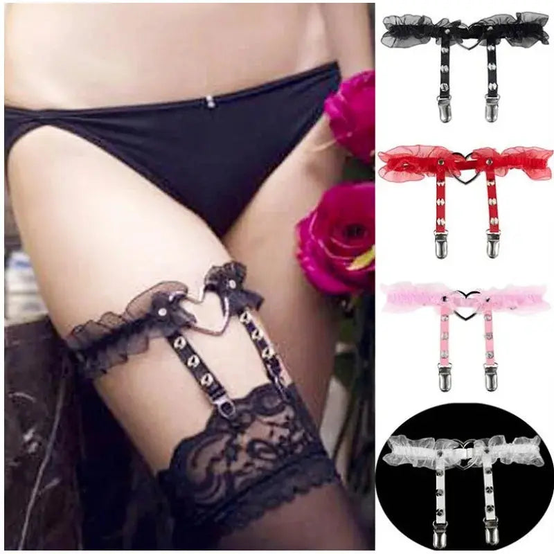 punk elastic leg strap goth suspender my shop saver