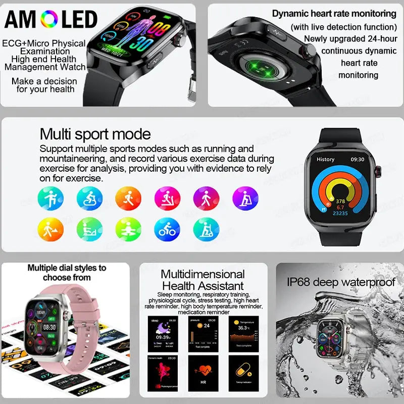 2024 smartwatch: medical grade - 2.04" my shop saver