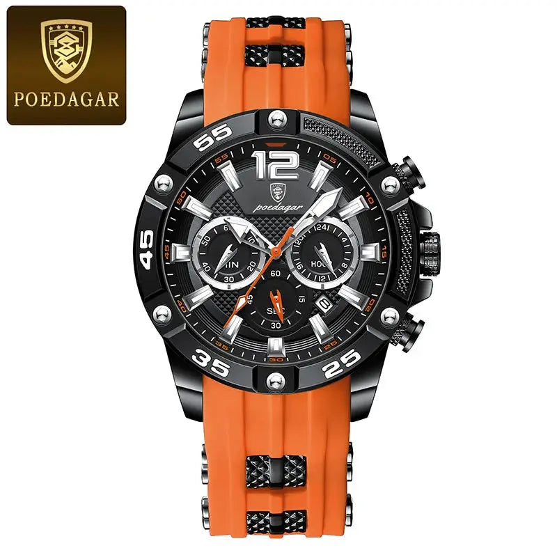 poedagar silicone strap sport men's watch my shop saver