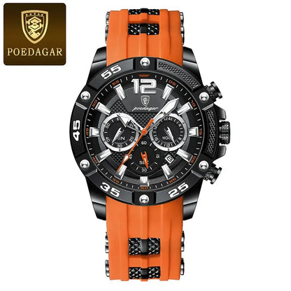 POEDAGAR Silicone Strap Sport Men's Watch My Shop Saver