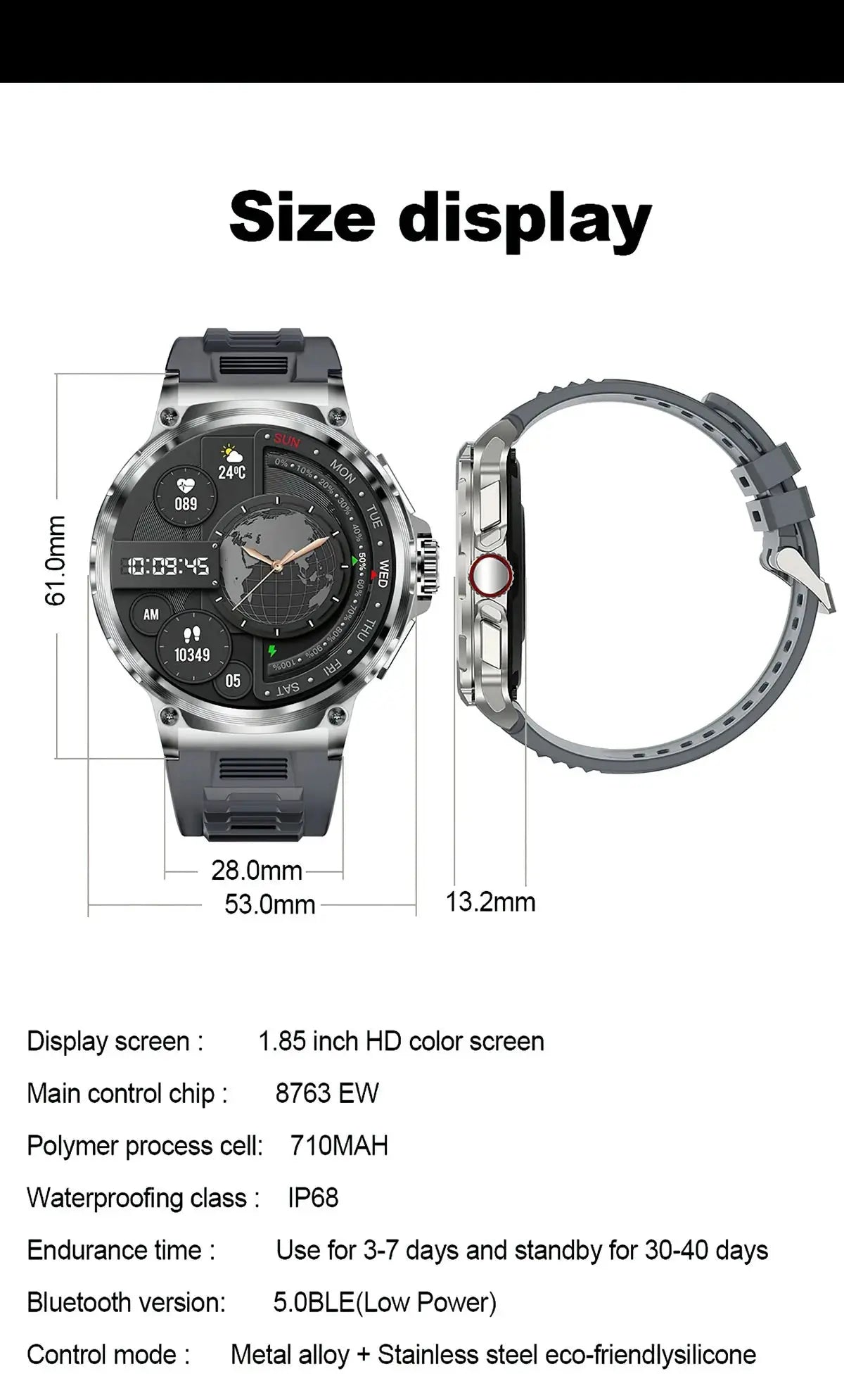 1.85" ultra hd smart watch my shop saver