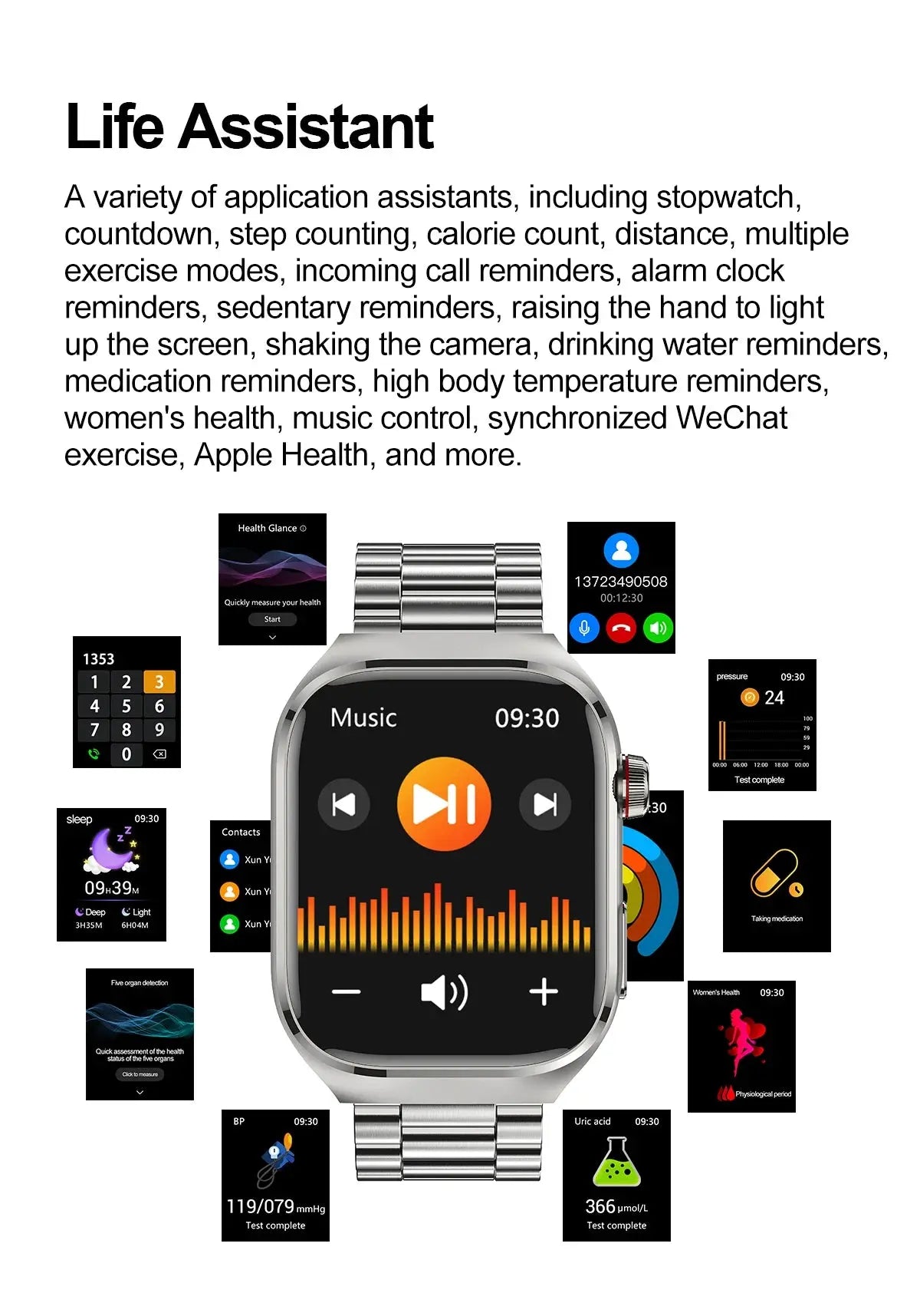 2024 smartwatch: medical grade - 2.04" my shop saver