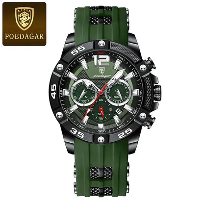 POEDAGAR Silicone Strap Sport Men's Watch My Shop Saver