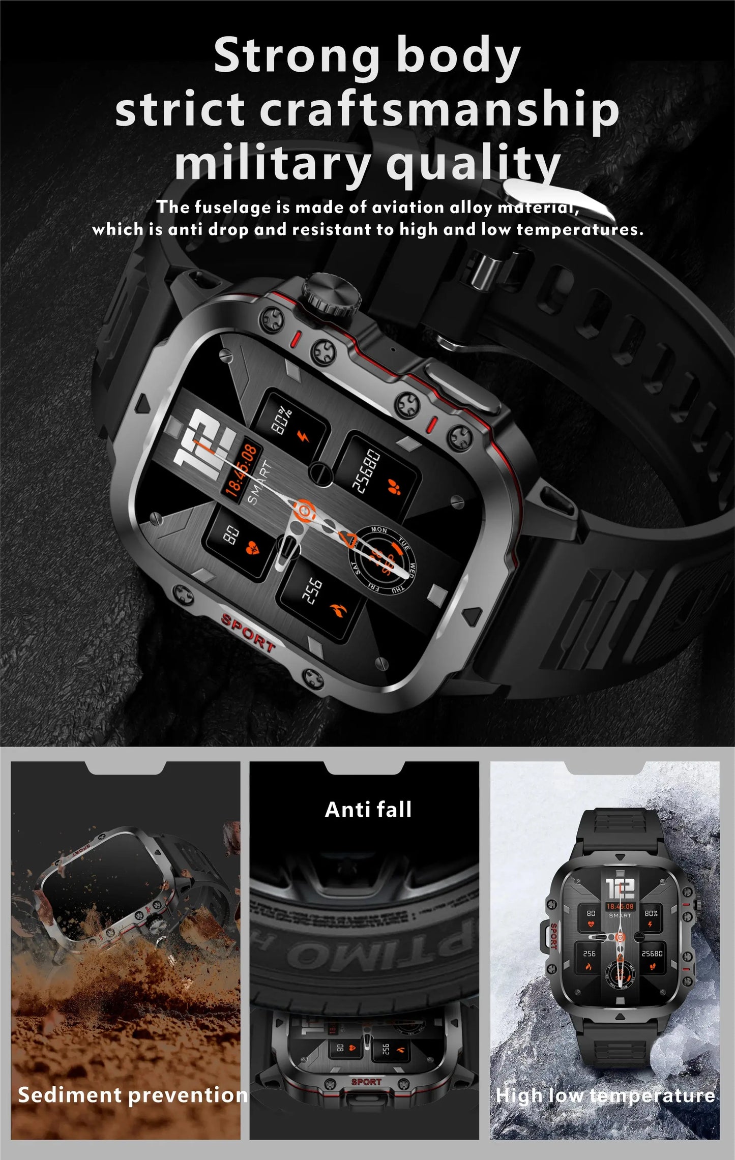 2024 military smart watch - ip68 my shop saver