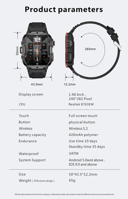 2024 Military Smart Watch - IP68 My Shop Saver