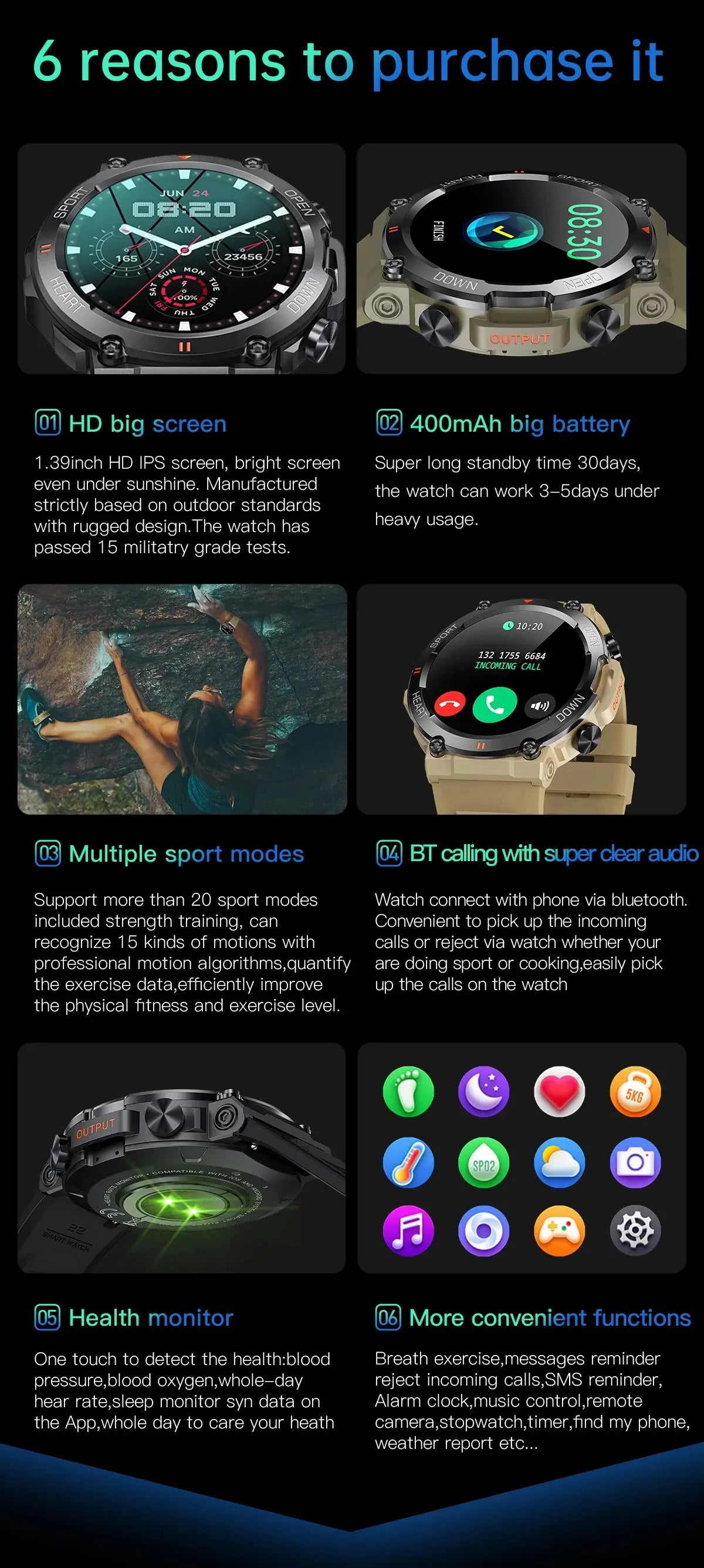 sports bluetooth call smartwatch my shop saver