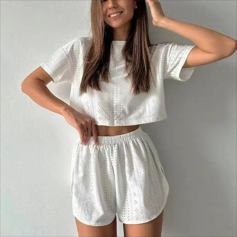 women's pajamas set - spring long sleeve tops with shorts di supremo