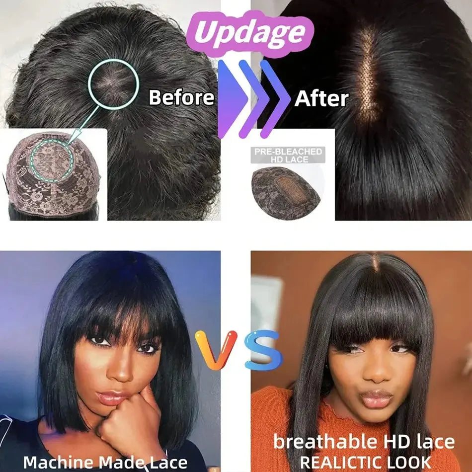 3x1 middle part brazilian human hair wig with bangs my shop saver