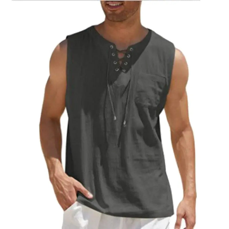 cotton linen sleeveless vest shirt for men my shop saver