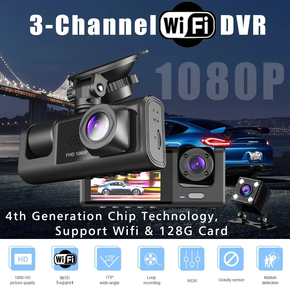 wifi dash camera – 3-way hd car dvr my shop saver