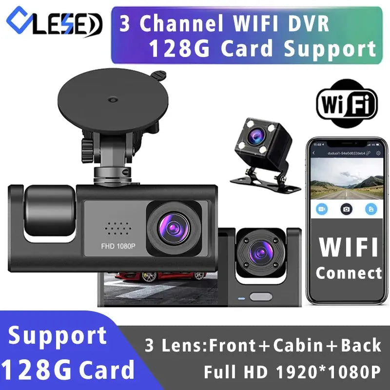 wifi dash camera – 3-way hd car dvr my shop saver