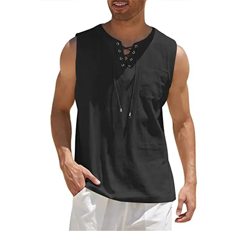 cotton linen sleeveless vest shirt for men my shop saver