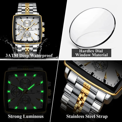 POEDAGAR Luxury Square Sport watch My Shop Saver