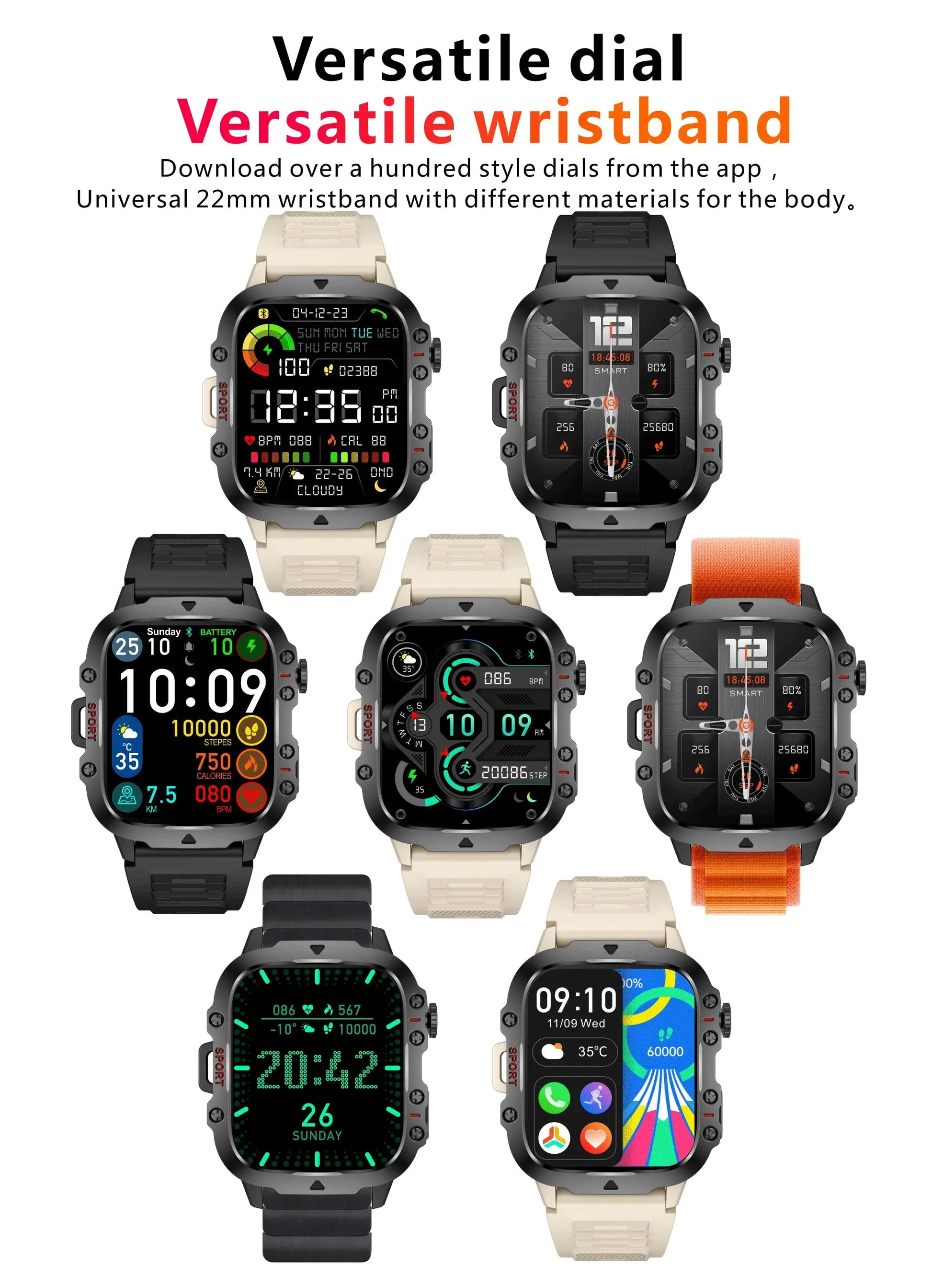 2024 Military Smart Watch - IP68 My Shop Saver