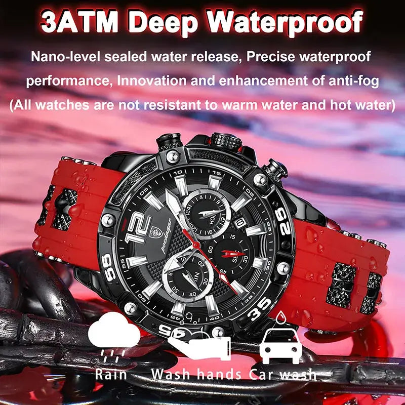 poedagar silicone strap sport men's watch my shop saver