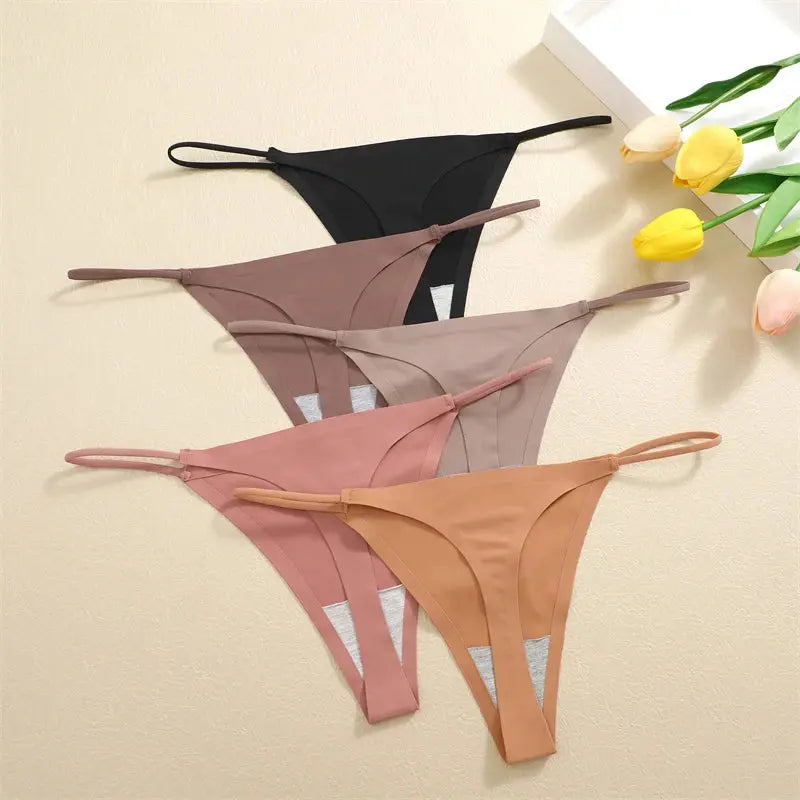 5 pcs seamless silk thongs my shop saver