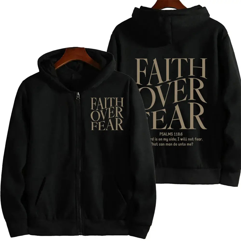 faith over fear christian zip hoodie my shop saver