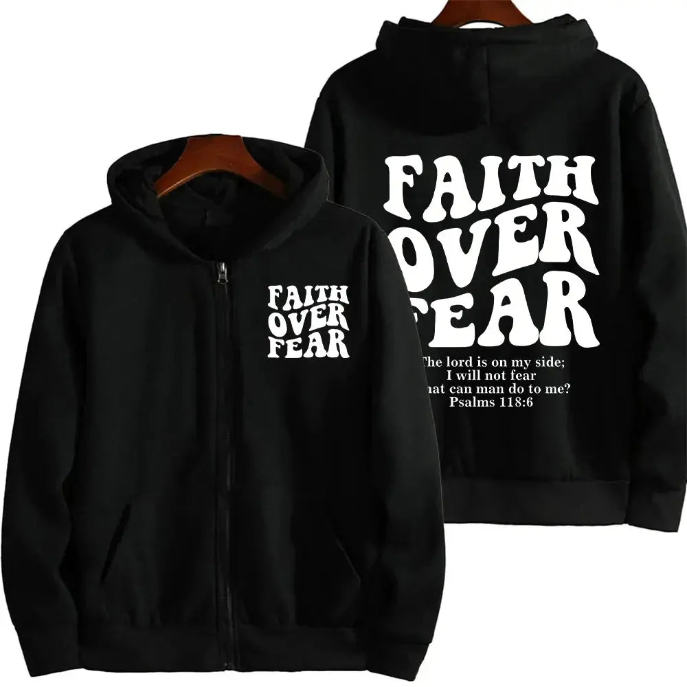 faith over fear christian zip hoodie my shop saver