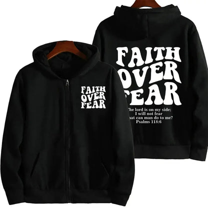 Faith Over Fear Christian Zip Hoodie My Shop Saver