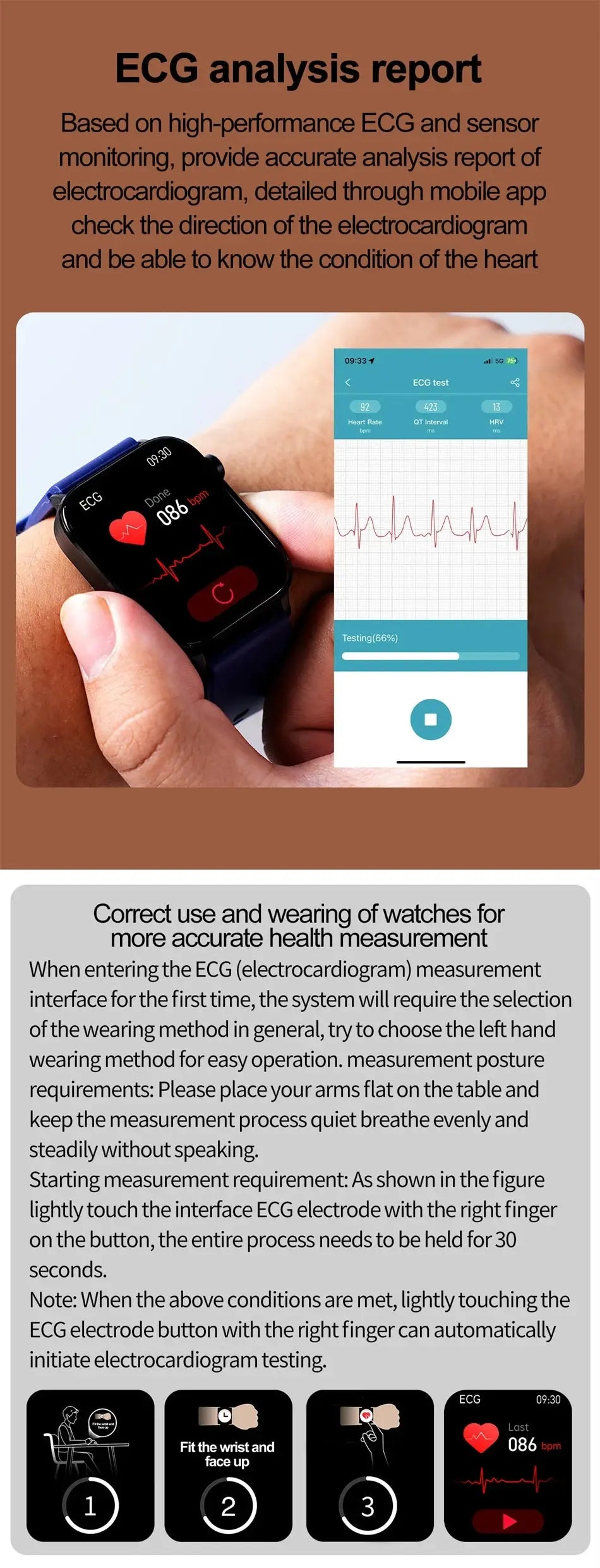 medical grade smart watch - 1.96" my shop saver