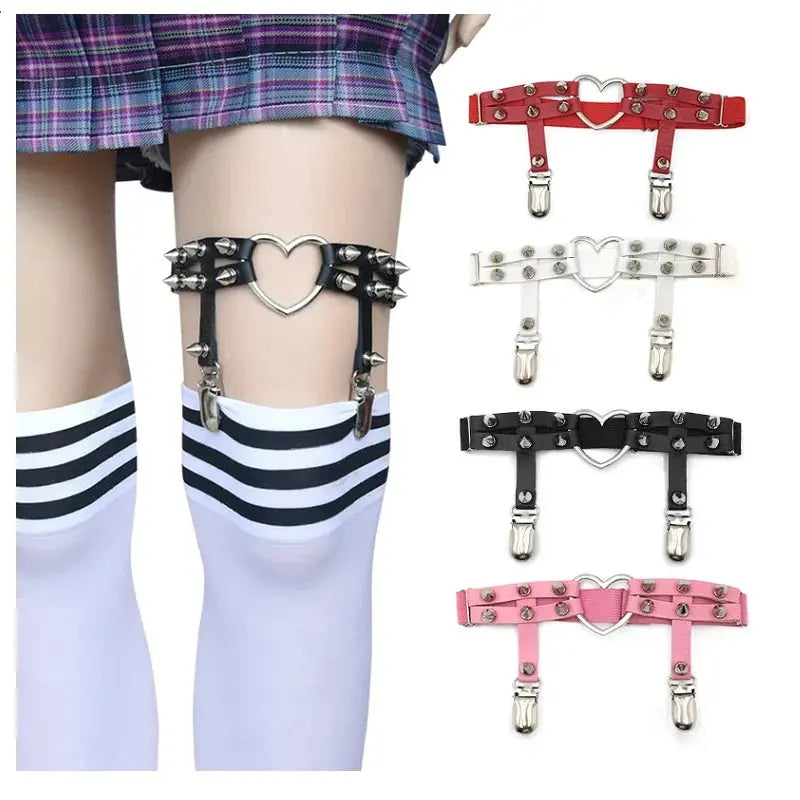 punk elastic leg strap goth suspender my shop saver