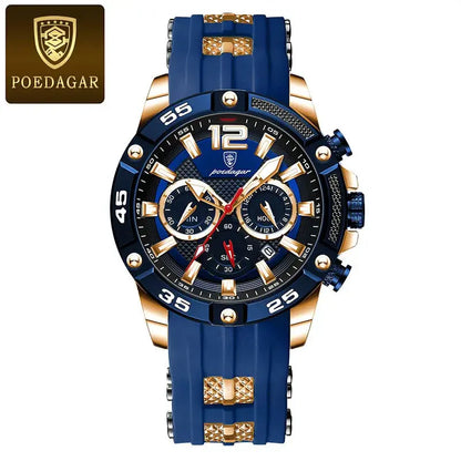 POEDAGAR Silicone Strap Sport Men's Watch My Shop Saver