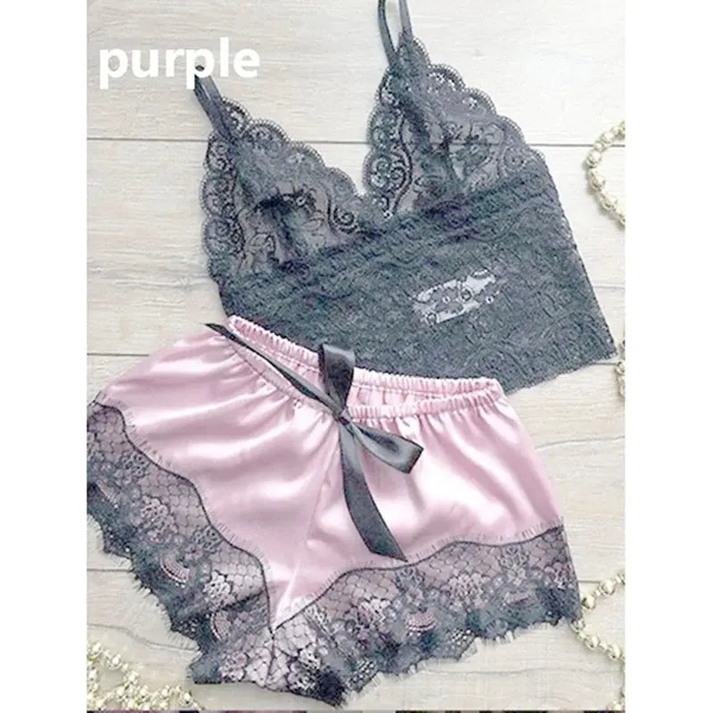 2 piece pajama set – crop top & suspender shorts my shop saver