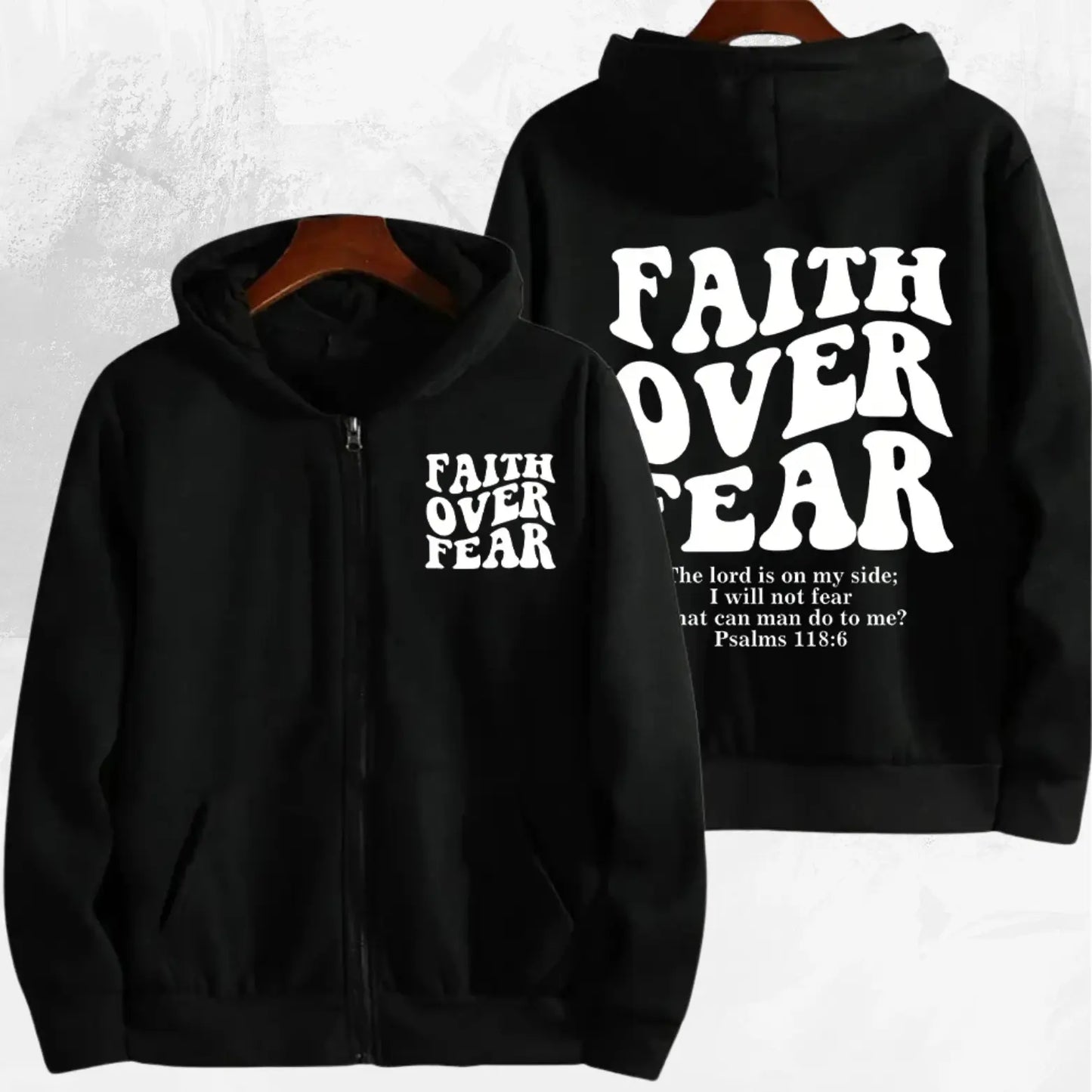 faith over fear christian zip hoodie my shop saver