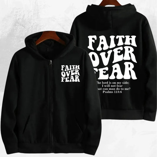 Faith Over Fear Christian Zip Hoodie My Shop Saver