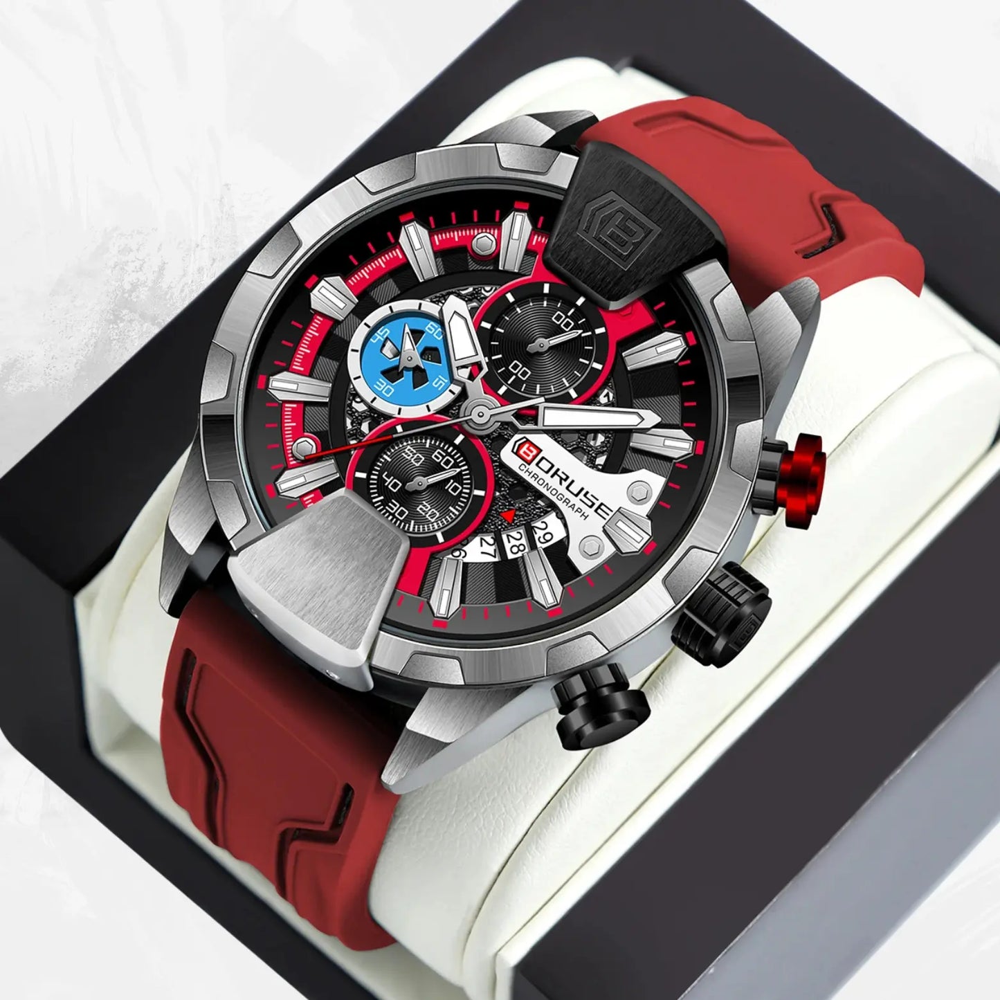 boruse luxury chronograph red watches my shop saver