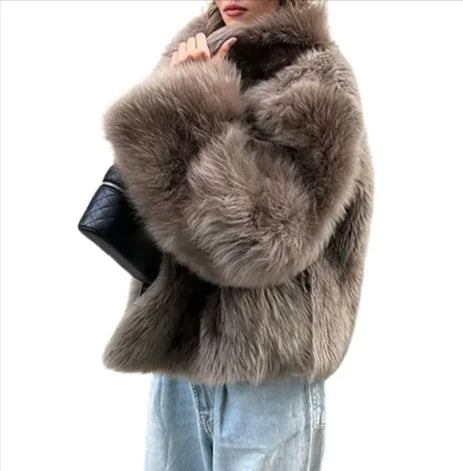 chic plush fur coat