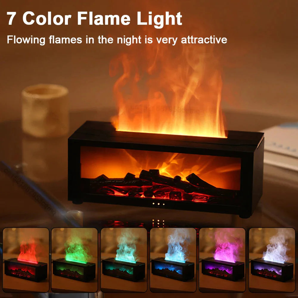 fireplace flame humidifier with remote & aromatherapy