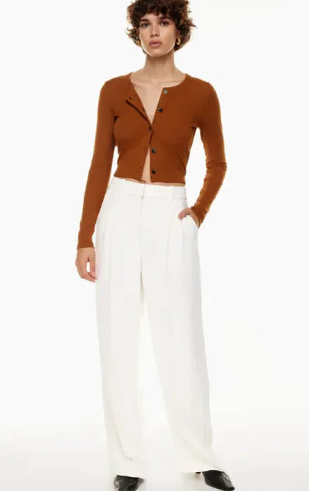 high waist straight trousers