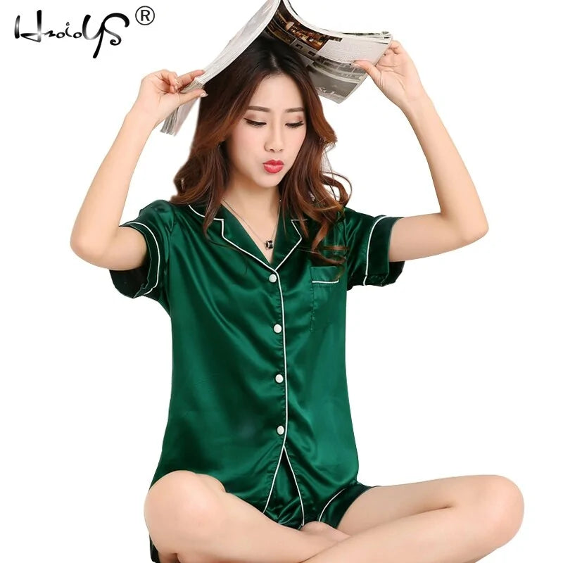 women silk satin pajamas