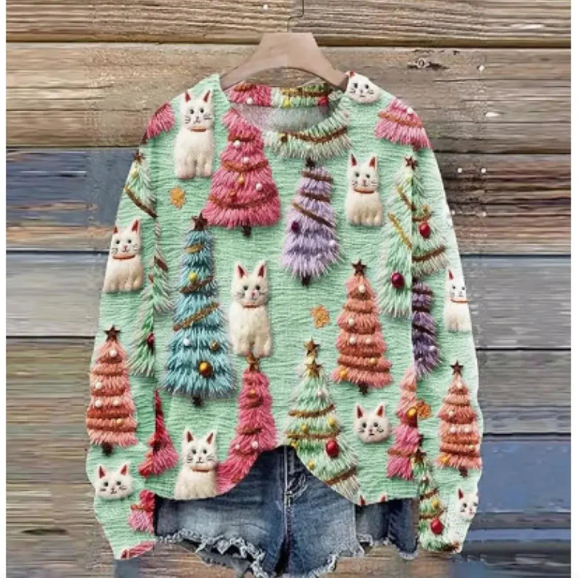 women's christmas raglan sweater my shop saver