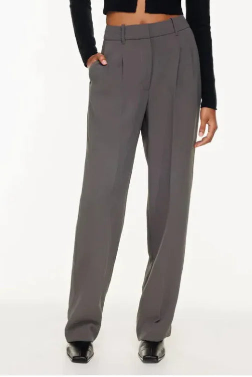 high waist straight trousers