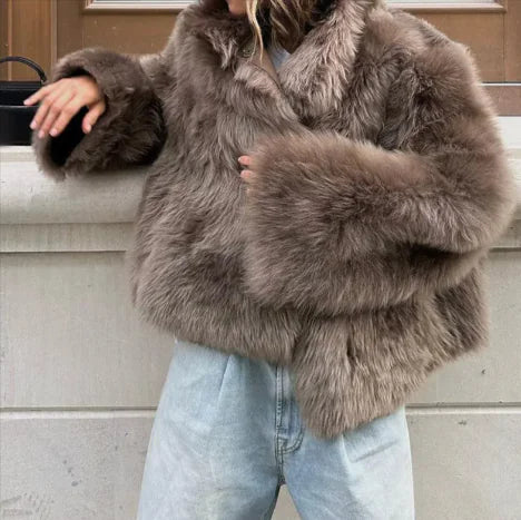 chic plush fur coat